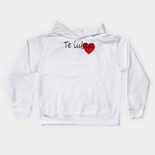 Te Iubesc I Love You Romanian Dragoste Cute Red Hearts Kids Hoodie